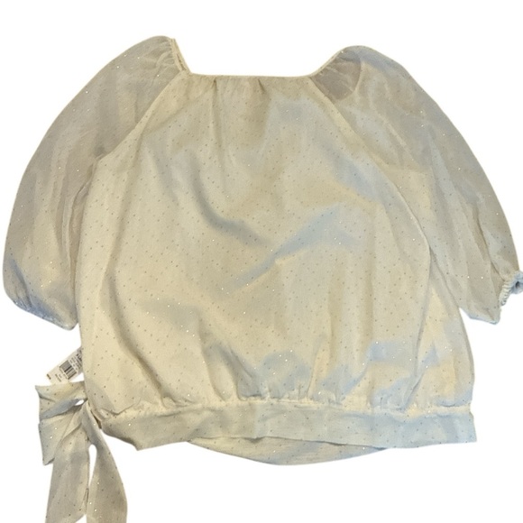 Elle XL 3/4 Sleeve Off White with Gold Rhinestones Women's Top - Picture 7 of 7